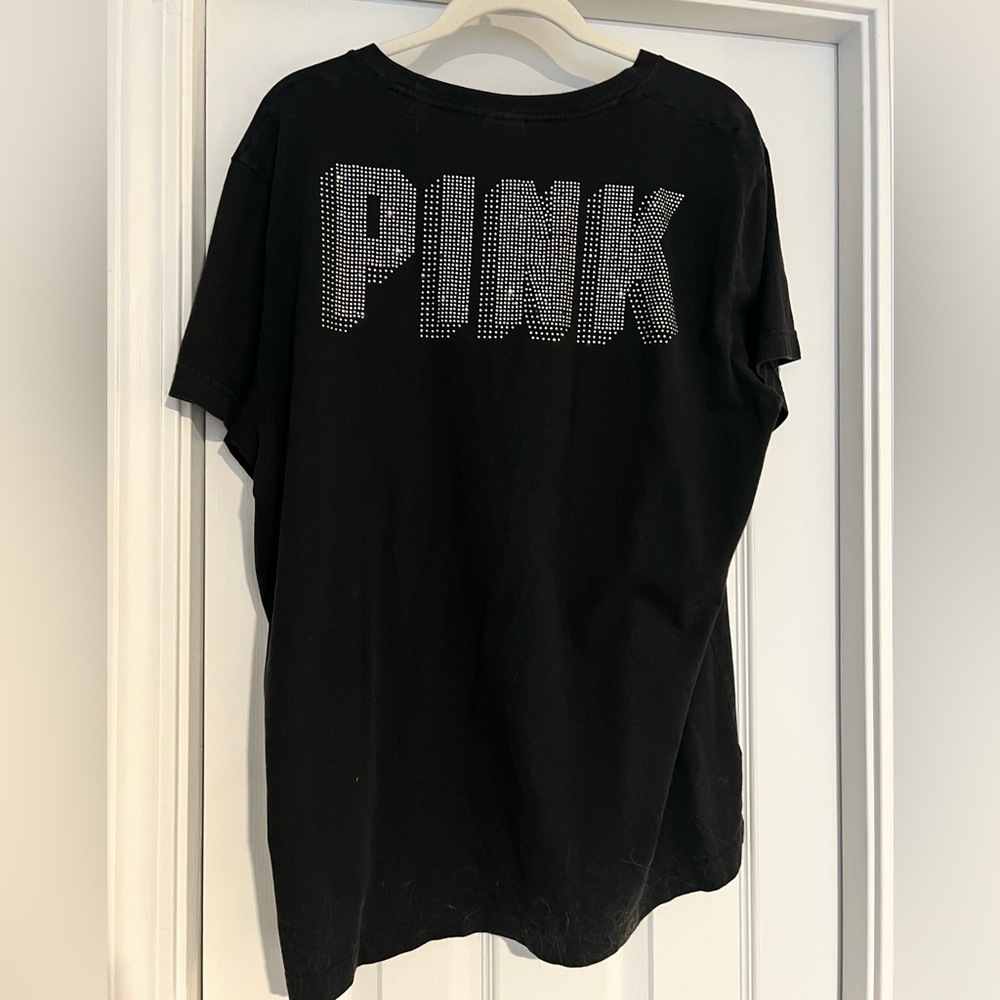 PINK Victoria's Secret Black Bling Tee - Picture 2 of 4